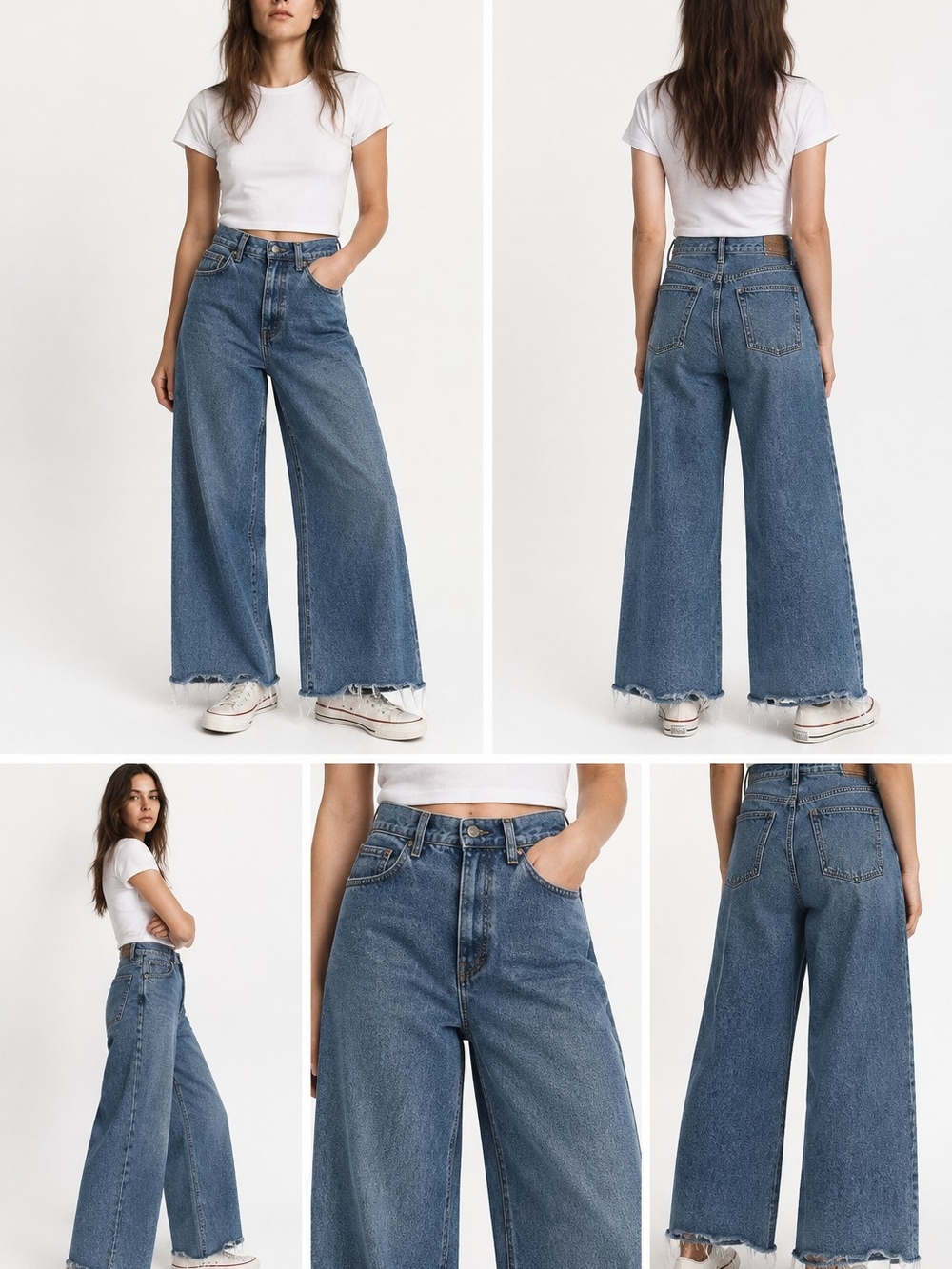 The Ragged Priest Blue High-Rise Wide Leg Flare Jeans